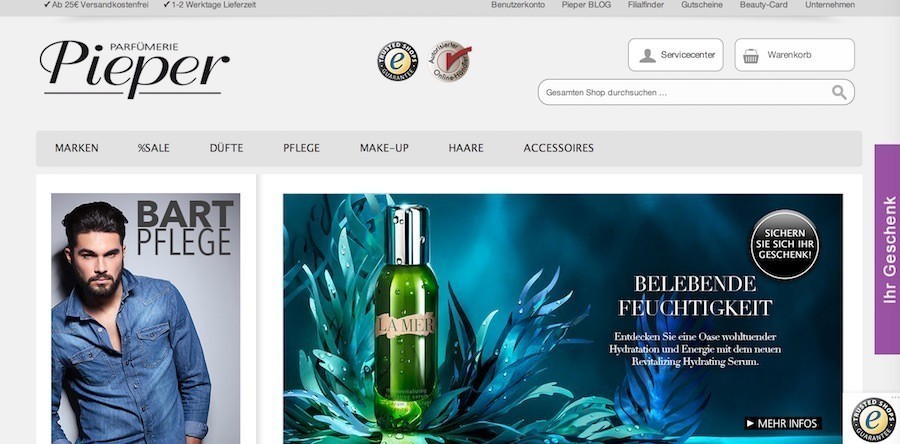 Parfümerie Pieper Webseite