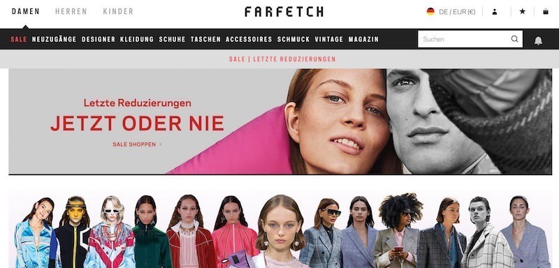 Farfetch Webseite